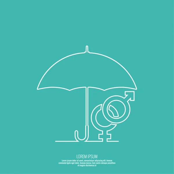 Male hand holding an umbrella. — Stock Vector