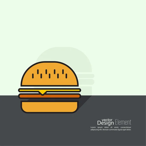 Icona Hamburger sullo sfondo . — Vettoriale Stock