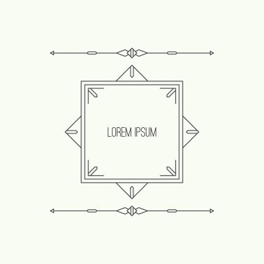 Vintage doğrusal geometrik çerçeve