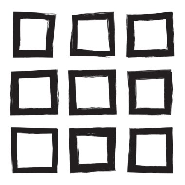 Set elle çizilmiş kare.