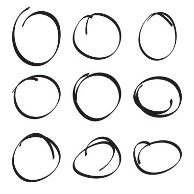 El çizilmiş ovalleri ayarla