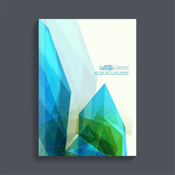 Обкладинка журналу з кольоровими кристалами — стоковий вектор