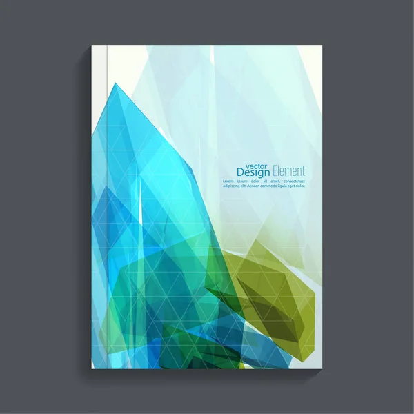 Обложка журнала с цветными кристаллами — стоковый вектор