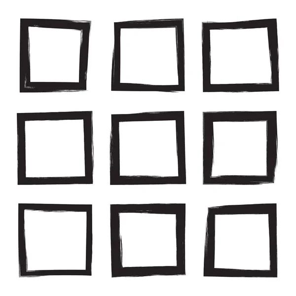 Set hand drawn square. — Stock Vector