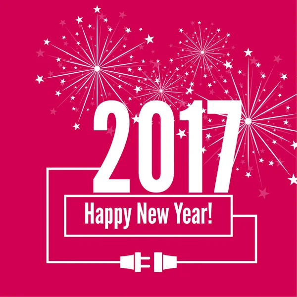 Connecting to the new year 2017 — Stock Vector