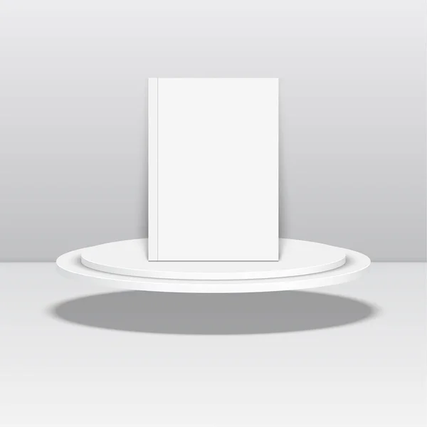 Vacío en blanco oval flotando en el podio . — Archivo Imágenes Vectoriales