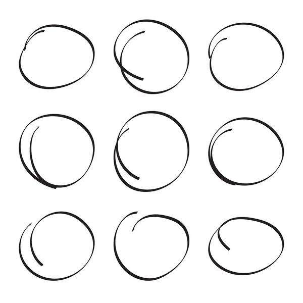 Set handritade ovaler — Stock vektor