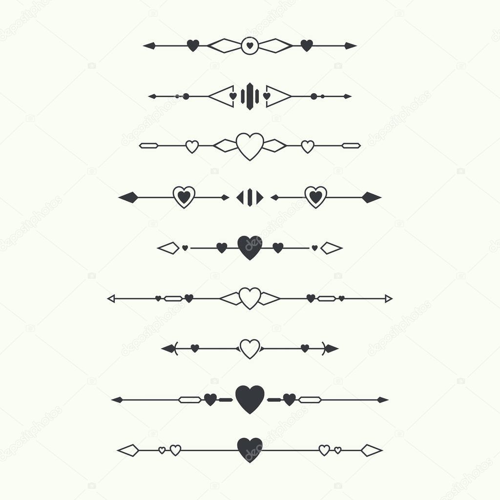 Dividers vector set isolated.