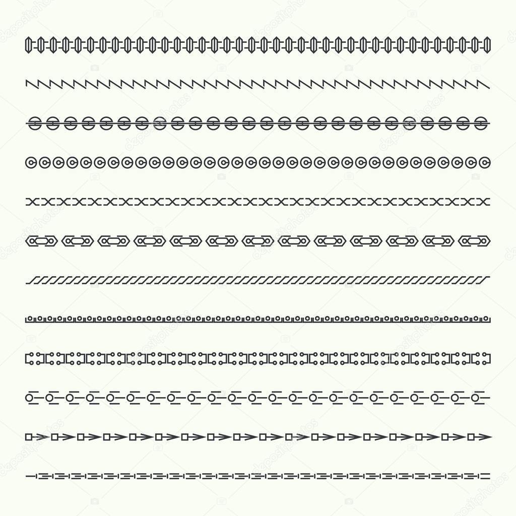 Dividers vector set isolated.