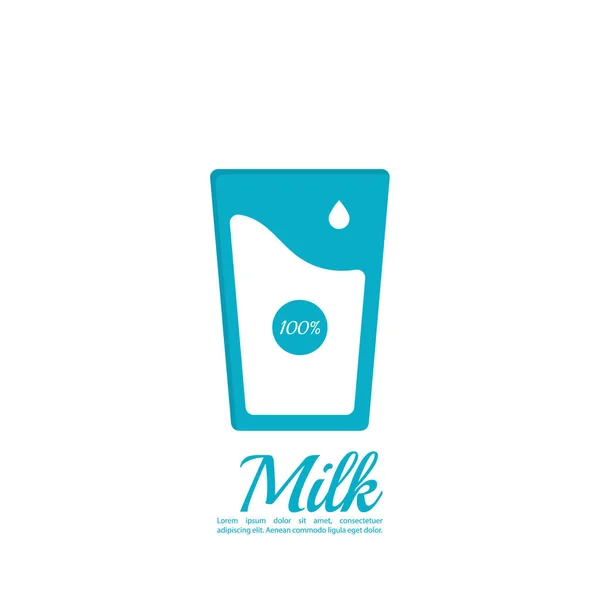 Garrafa de vidro de leite . — Vetor de Stock