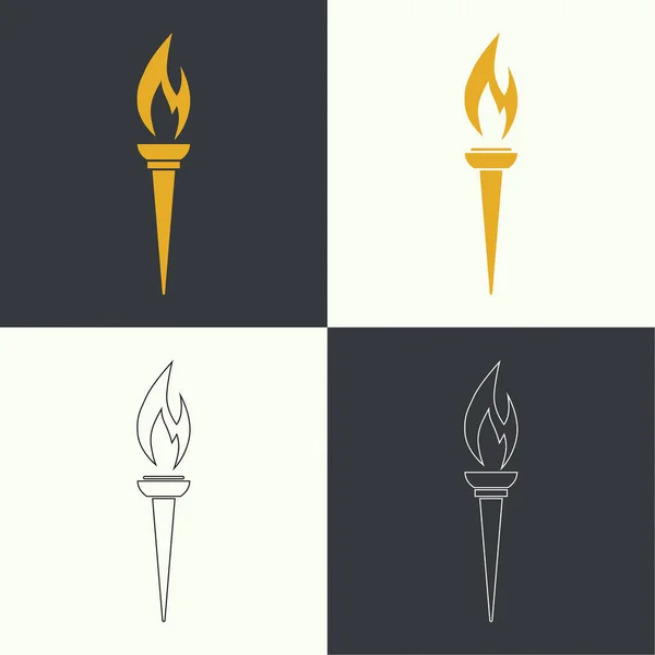 Vector icono de la antorcha . — Vector de stock