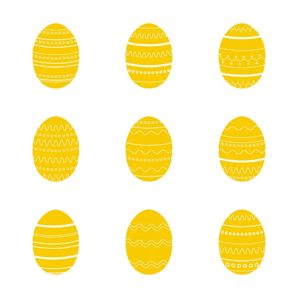 Set of Easter eggs with Stripes, Polka Dot — Stock Vector