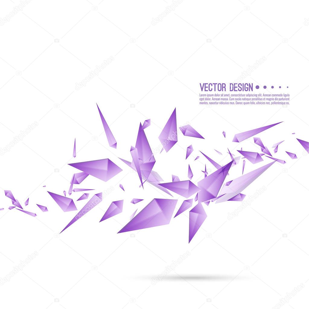 Abstract background with dynamic  fragments.