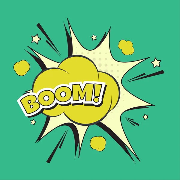 Betűk Boom, bomba. — Stock Vector