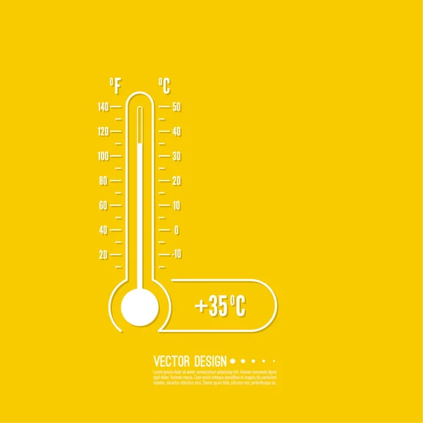 Termómetro meteorológico con Celsius, Fahrenheit — Archivo Imágenes Vectoriales
