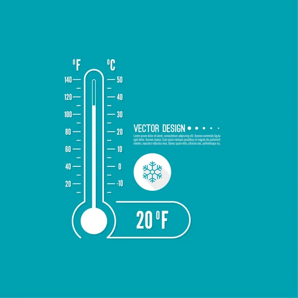 Meteoroloji termometre ile santigrat, Fahrenheit — Stok Vektör