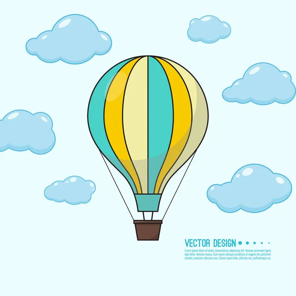 Horkovzdušný balón. — Stockový vektor
