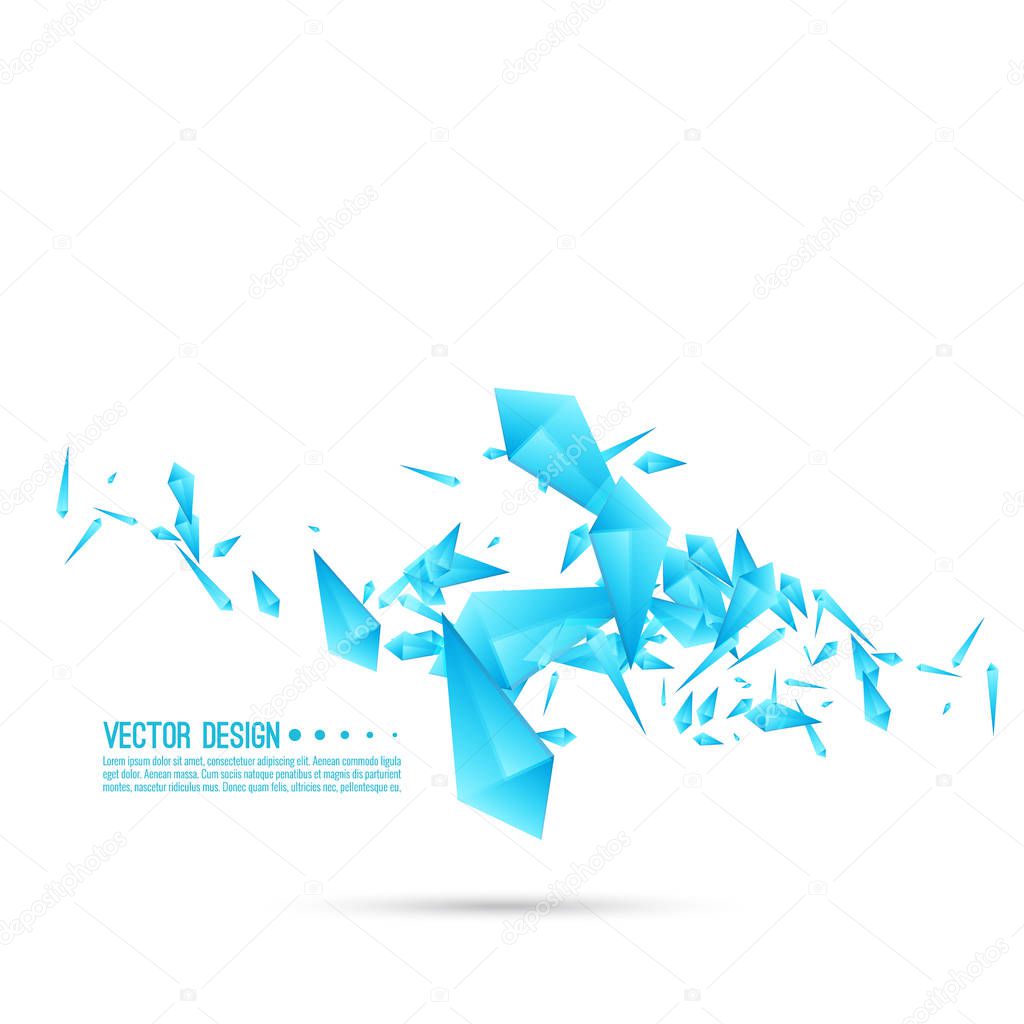 Abstract background with dynamic  fragments.