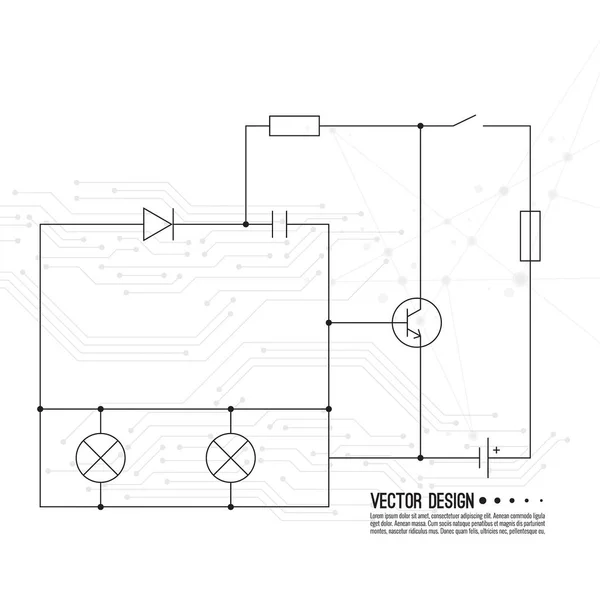 Vector elektronische moederbord. — Stockvector