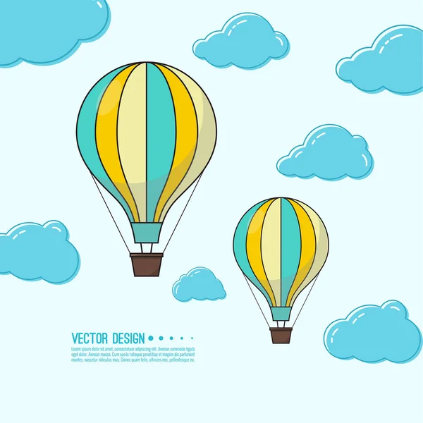 Heteluchtballon. — Stockvector