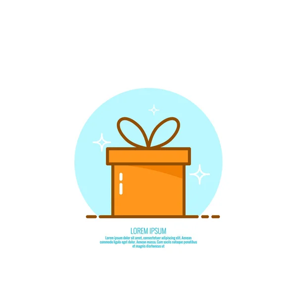 Trendige Vektor-Ikone Geschenkbox mit Schleifen. — Stockvektor