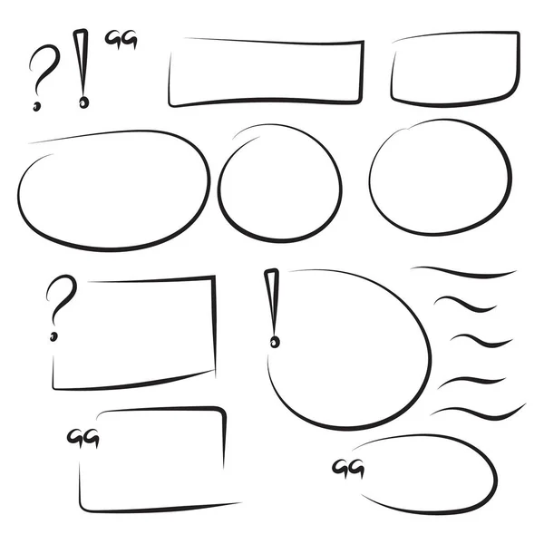 Set rectangle dessiné à la main . — Image vectorielle