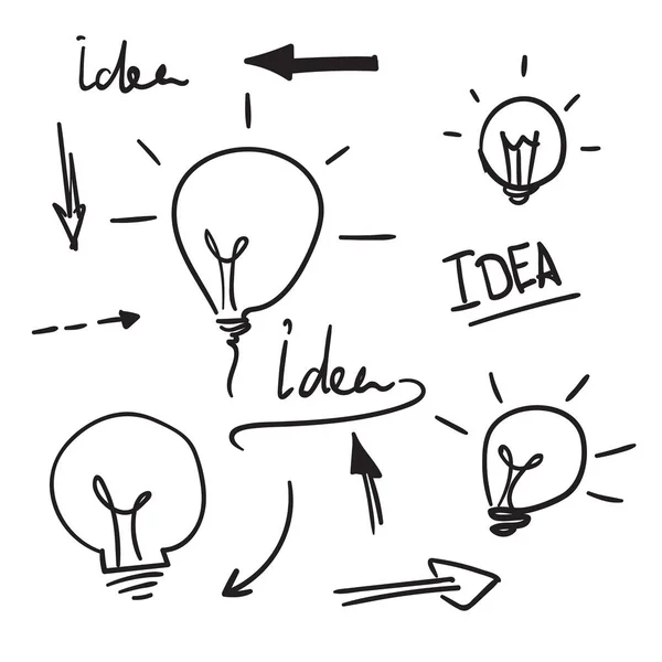 Lâmpada ideia de luz. —  Vetores de Stock