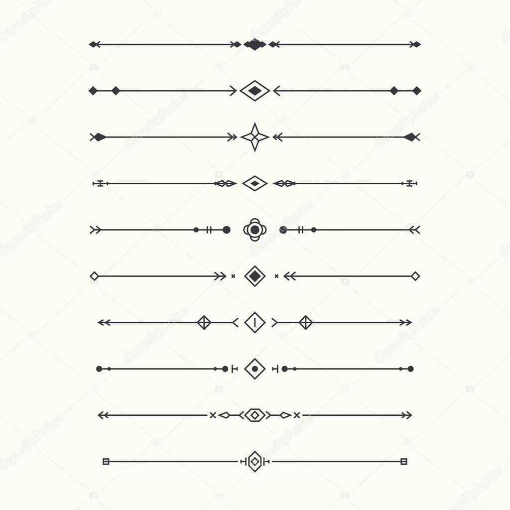 Dividers vector set isolated.