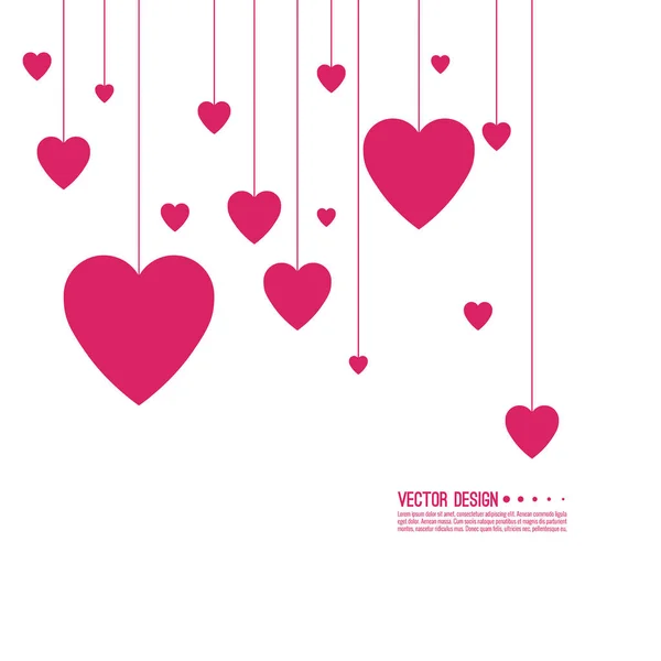 Pink and red hearts. — Stock Vector