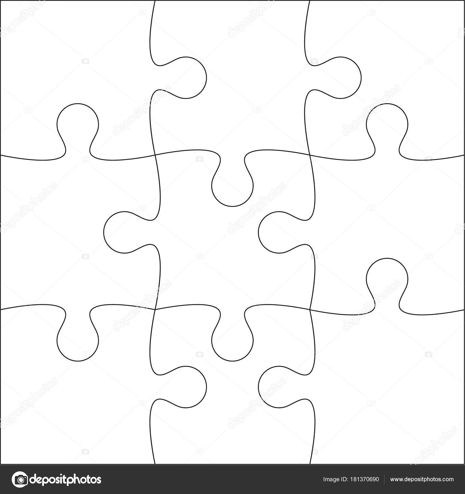 Premium Vector  Empty jigsaw puzzle grid template 3x2 shapes 6