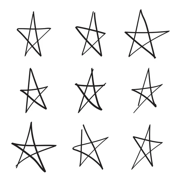 Set hand drawn star. — Stock Vector