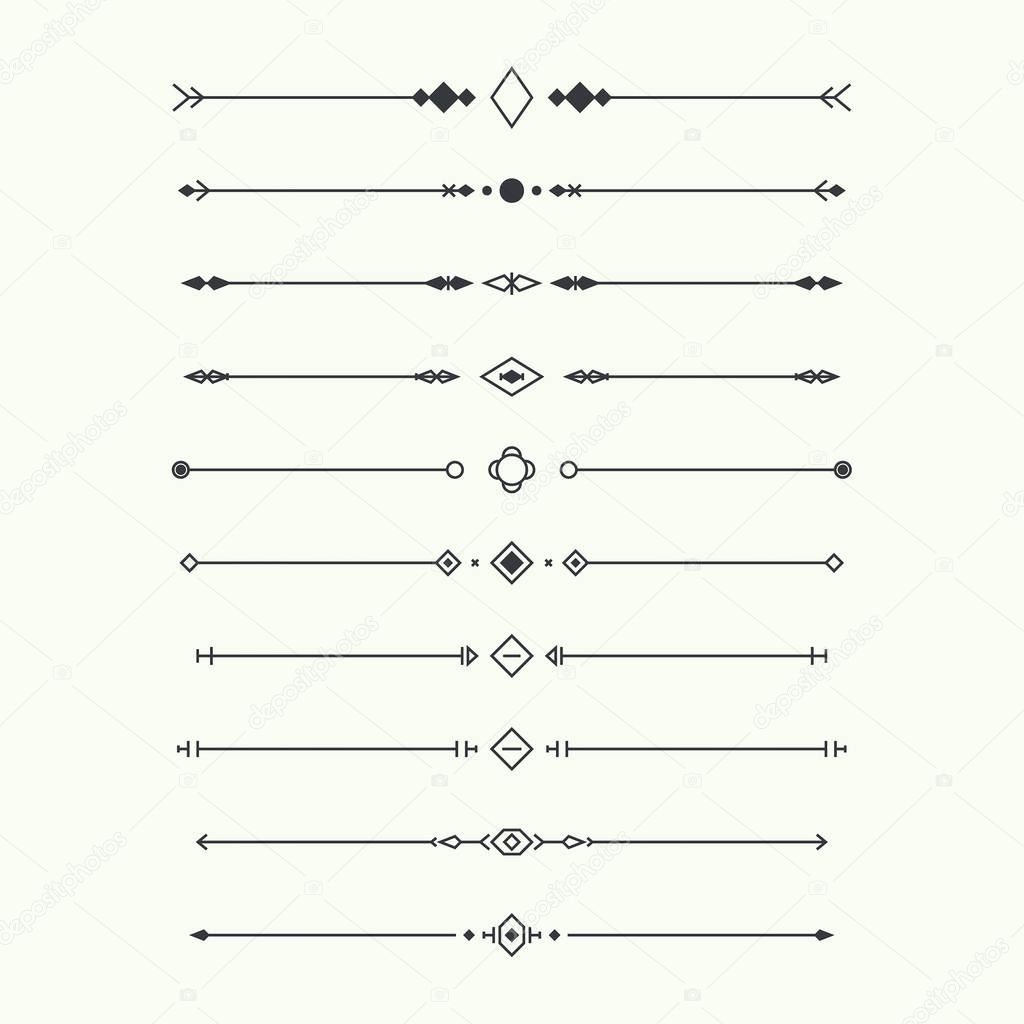 Dividers vector set isolated.