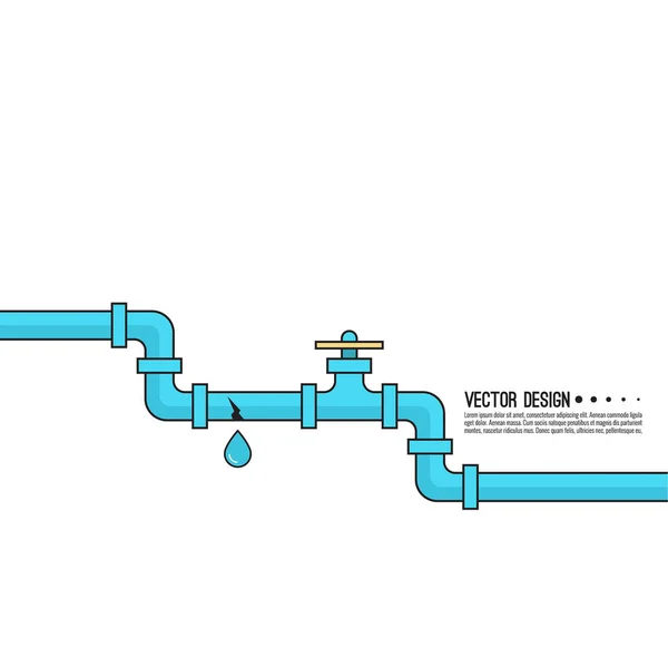 水管漏水. — 图库矢量图片