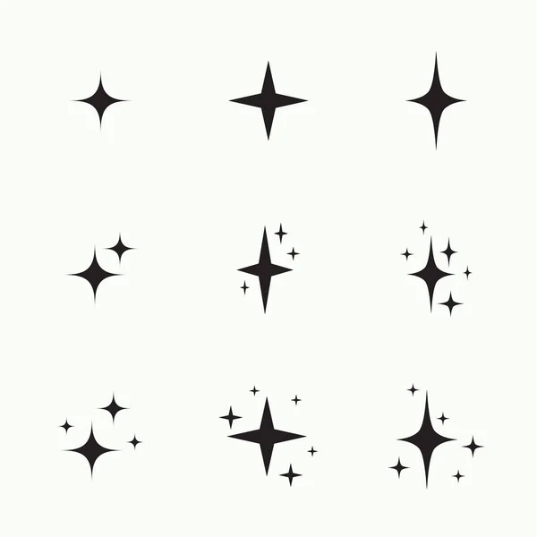 Conjunto de estrellas vectoriales brillan. — Archivo Imágenes Vectoriales