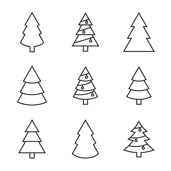 Set vector christmas tree — Stock Vector