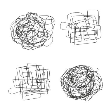 Rastgele düzensiz çizgiler kümesi.