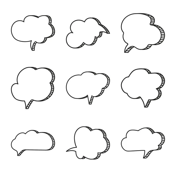 Burbujas de habla dibujadas a mano. — Archivo Imágenes Vectoriales