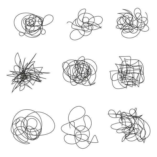 Conjunto de líneas caóticas aleatorias. — Archivo Imágenes Vectoriales