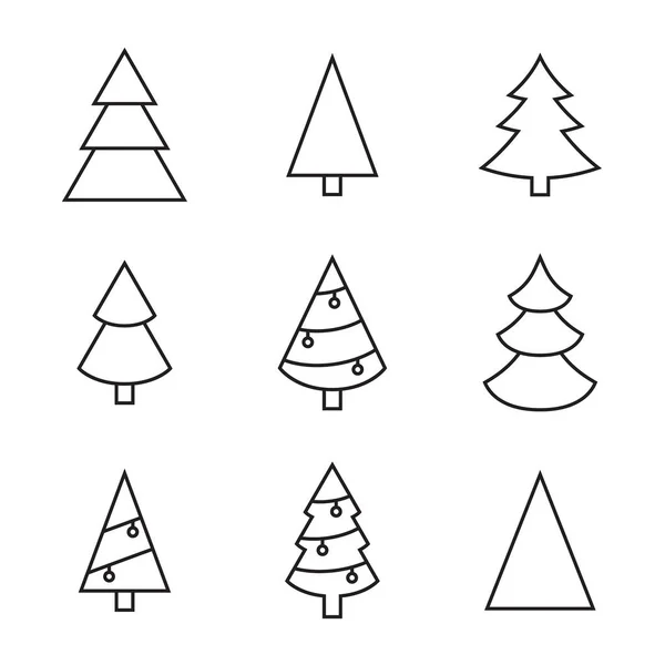 Set vector christmas tree — Stock Vector