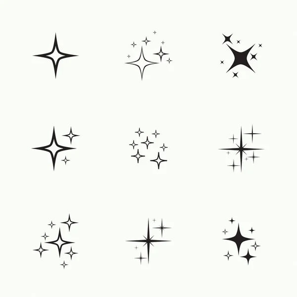 Conjunto de estrellas vectoriales brillan. — Archivo Imágenes Vectoriales