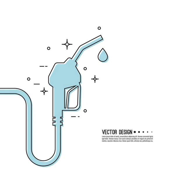 Benzines szivattyú fúvóka jele. — Stock Vector