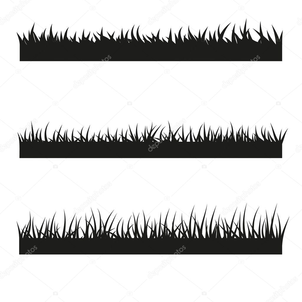Vector set of black grass
