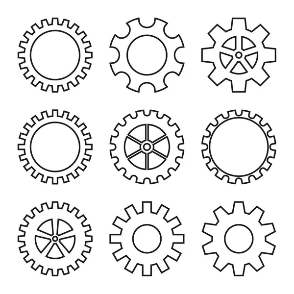 Ikoner för kugghjul — Stock vektor