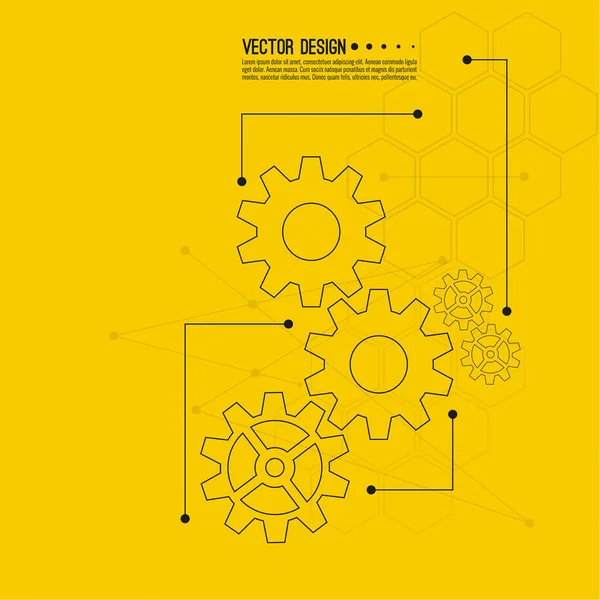 Gear wheel and cogwheel mechanism. — Stock Vector