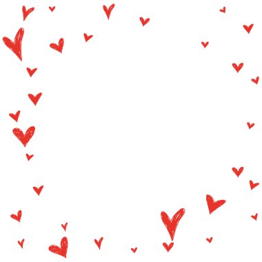 Kırmızı kalpler el çekilmiş.