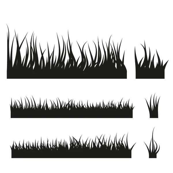 Vector set of black grass — 스톡 벡터