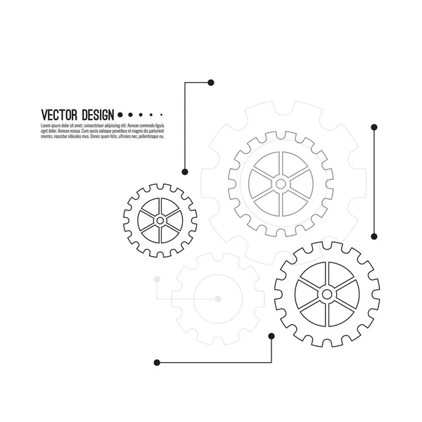 Gear wheel and cogwheel mechanism. — Stock Vector