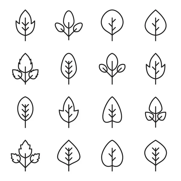 Establecer iconos de hoja simples — Vector de stock