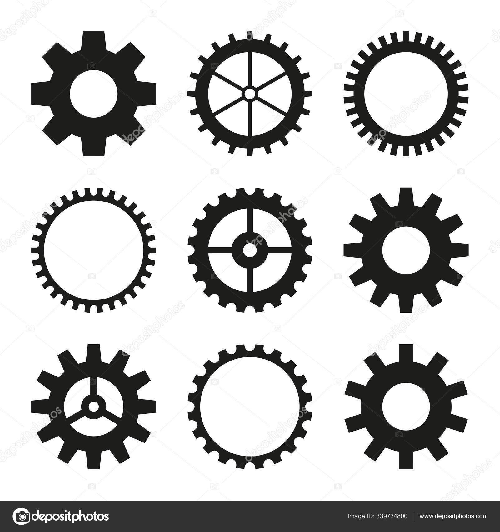 Ícones da roda de engrenagem . imagem vetorial de sumkinn© 339734800