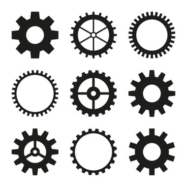 Icons of gear wheel. clipart